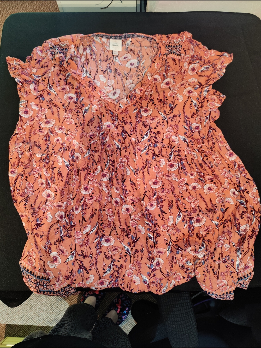 Knox Rose Coral Floral Dress 3x